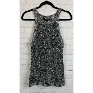 MOTH ANTHROPOLOGIE gray melange knit halter neck sleeveless top sweater XS